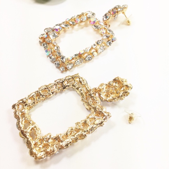 NEW Aurora Drop Rhinestone Encrusted Earrings - Picture 3 of 6